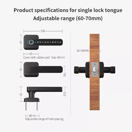 BDI Premium Fingerprint Passcode Smart Keyless Digital Door Lock Mortise Handle