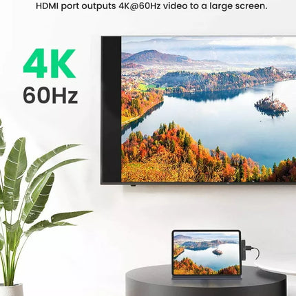 Ugreen 5-in-1 USB-C Multiport Adaptor Hub For iPad Pro -HDMI, USB, 3.5mm