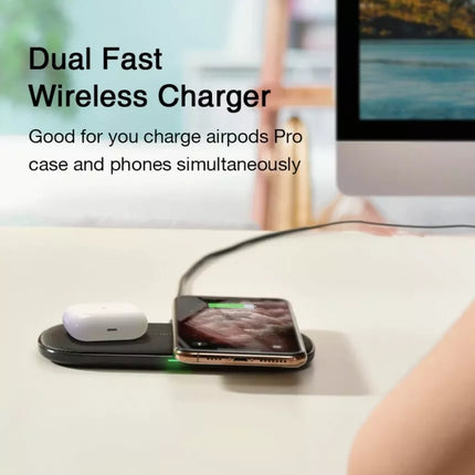 Choetech Dual Wireless Charger 15W 5 Coils Qi Super Fast Wireless Charging Pad