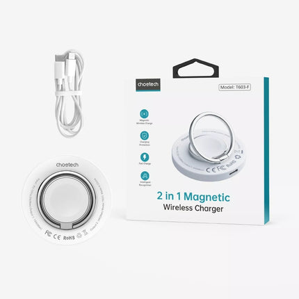 CHOETECH T603-F Ring Holder & Magnetic 15W Wireless Charger for iPhone/iWatch