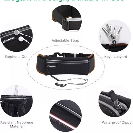 UGREEN Sport Waterproof & Reflective Running Waist Belt Pouch Fanny Pack