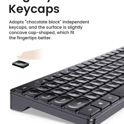 UGREEN 104-Key 2.4GHz Ergonomic Wireless Keyboard - Windows, Mac, Linux, Android