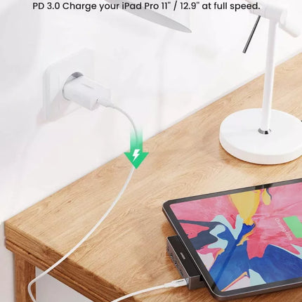 Ugreen 5-in-1 USB-C Multiport Adaptor Hub For iPad Pro -HDMI, USB, 3.5mm