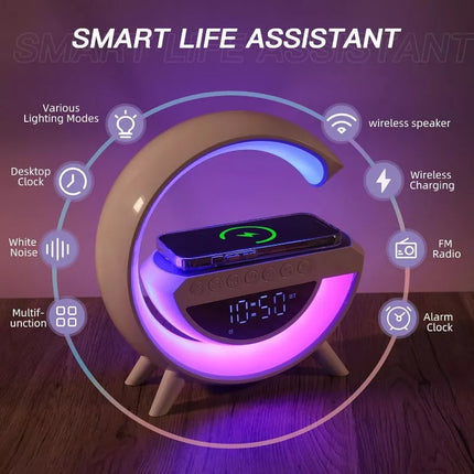 BDI Bedside Table Atmosphere Lamp w/ 15W Quick Wireless Charger & Speaker