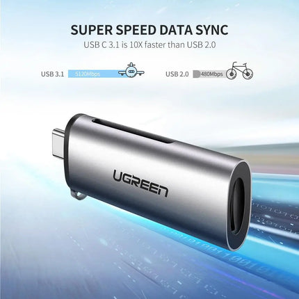 Ugreen 2-in-1 USB-C + USB 3.0 TF/SD Card Reader OTG Memory Card Adapter
