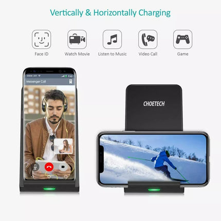Choetech T524-S Qi Wireless Charger Fast Charging Dock Stand For iPhone Samsung