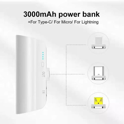 Choetech B660 Mini Power Bank 3000mAh with 3 Magnetic Connectors -Plane Allowed