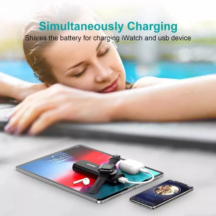 Choetech MFi Certified 2-In-1 Portable Wireless iWatch Charger Power Bank Dock