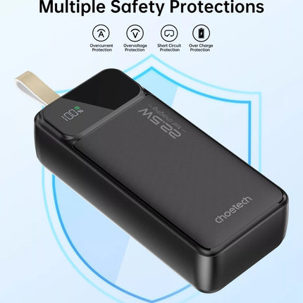 CHOETECH 3-Ports PD 22.5W Digital Display Power Bank - B731, B730, B729, B728