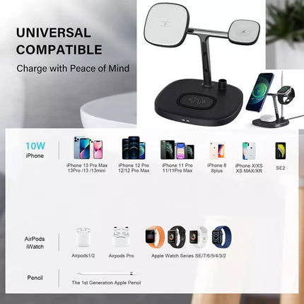 Choetech T583-F Apple 4-in-1 Magnetic Wireless Charger w/ MagSafe iPhone iWatch