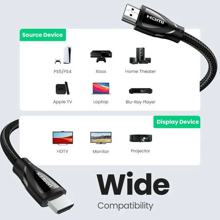 UGREEN 8K HDMI V2.1 to HDMI Cable 48Gbps Ultra High Speed PS5 XBOX HDTV Blu-ray