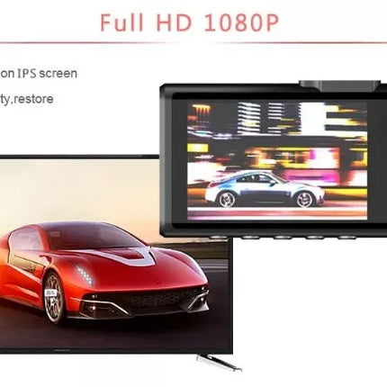 BDI 3 Channel Dash Cam DVR 1080P Front + Inside + Rear for Cars, Uber Driver