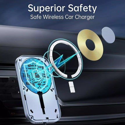 Choetech T200 MagSafe Wireless Car Holder + Dual USB C Charger For iPhone 16 15