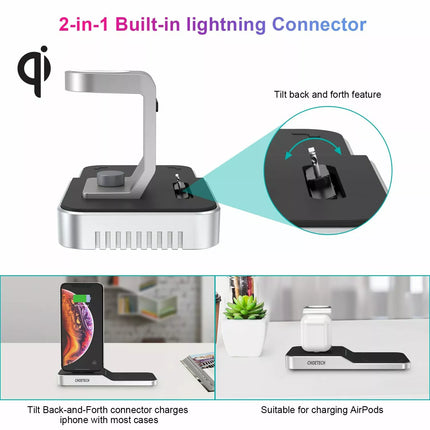 CHOETECH T316 4-in-1 MFi Wireless Charger Docking Station iPhone iPad Watch iPod