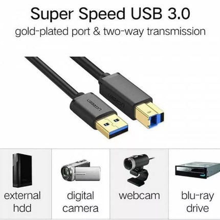 Ugreen USB 3.0 A Male to B Male Printer Cable - 2M