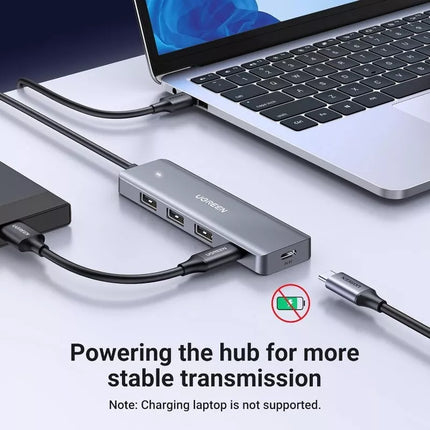 UGREEN 5-In-1 Ultra Slim 4-Port USB 3.0 Hub PD Charging with 5Gbps Data Transfer