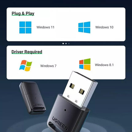 UGREEN Bluetooth 5.0 USB Adapter Dongle for PC Laptop Desktop Computer