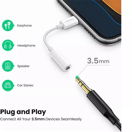 UGREEN iPhone MFi Certified 8-pin to 3.5mm AUX Headphone Audio Adapter