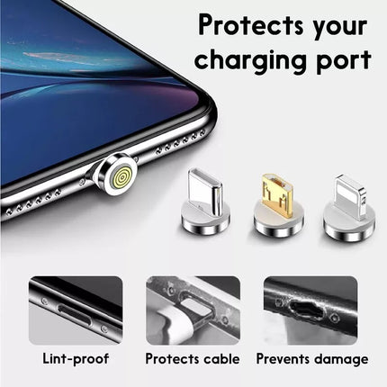 BDI 3-IN-1 PD Fast Charge Cable with Magnetic for USB-C, Micro USB, MFi iOS