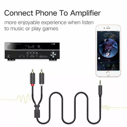 UGREEN 3.5 mm Male To 2 RCA Male Cable 3.5mm AUX to 2 RCA Splitter HiFi Sound