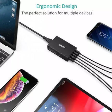 CHOETECH Q3-4U2Q Premium 5-Port USB-C PD Charger with Quick Charge 3.0 60W