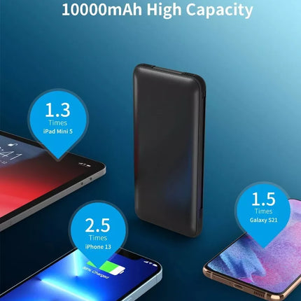 Choetech PD18W 10,000mAh Power Bank Built-in MFi Cable & USB-C Charging Cable