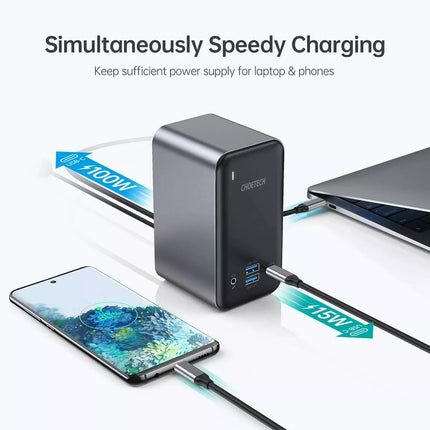 Choetech HUB-M21 USB-C 15-in-1 Docking Station 3x HDMI 4K Video Output Laptop