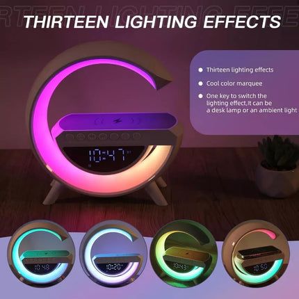 BDI Bedside Table Atmosphere Lamp w/ 15W Quick Wireless Charger & Speaker