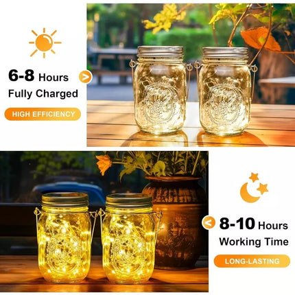 BDI Outdoor Waterproof Solar LED Lantern Crackle Glass Lamp Lantern