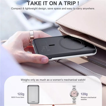 Choetech 5000mAh Magnetic Wireless Charge Power Bank for iPhone 16 or Qi Mobile