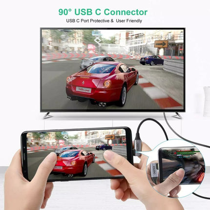 Choetech XCH-1803 USB C To HDMI 90 Degree Braided Cable 4K@60Hz Mirror/Extended