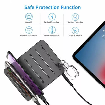 Choetech Q3008 6-Port USB Multi Device Charging Station Dock w/ 6 Charging Cable