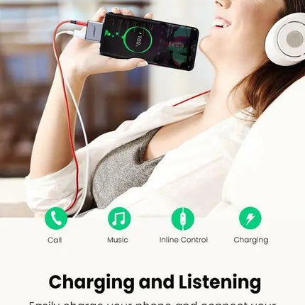 Ugreen 2 in 1 USB-C to 3.5mm AUX Audio Adapter Jack Stereo Charging Plug