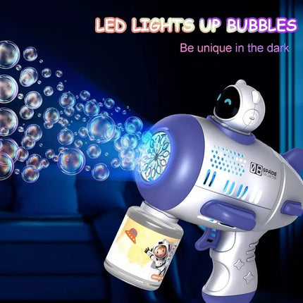 Mercita Space Bubble Guns Machine with LED & Rechargeable Battery for Kids