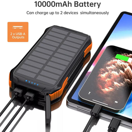 Choetech B659 10,000mAh Qi Wireless Solar Power Bank with LED Light, 2x USB