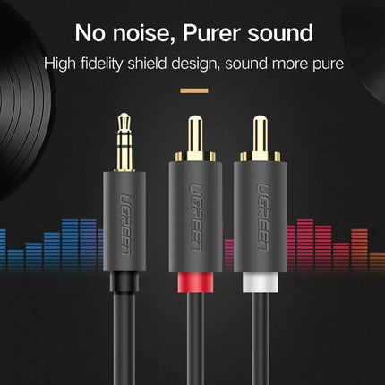 UGREEN 3.5 mm Male To 2 RCA Male Cable 3.5mm AUX to 2 RCA Splitter HiFi Sound