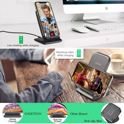 Choetech T555-S Fast Wireless Charger Stand Charging Holder