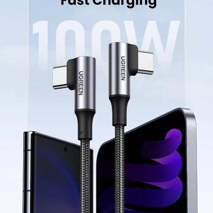 UGREEN USB C to USB C PD 100W Fast Charging Cable 90 Degree iPhone 16 Galaxy S23