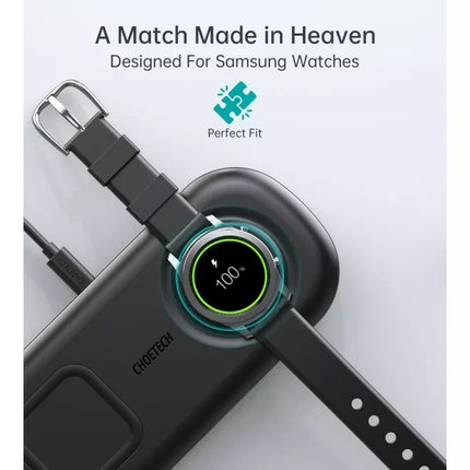 CHOETECH T570-S 2-in-1 Wireless Charger Pad - iPhone 14, 13, 12 or Samsung Watch