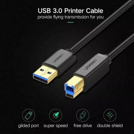 Ugreen USB 3.0 A Male to B Male Printer Cable - 2M