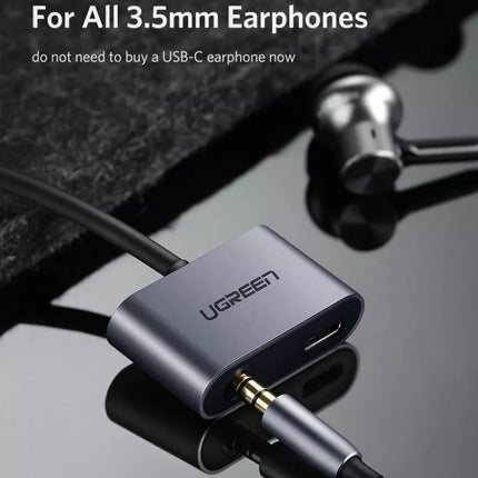 Ugreen Type C To 3.5mm Audio + Type C Female Adapter Jack Earphone Cable