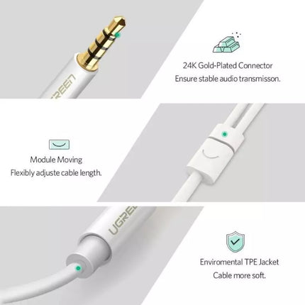 Ugreen 3.5mm Male to 2 Female Headphone Mic Y Splitter Stereo Audio Cable