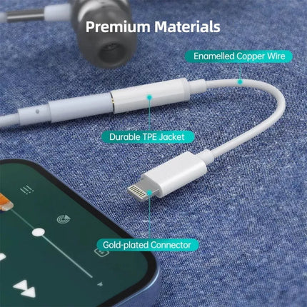 Choetech MFi Certified Lightning to 3.5mm AUX Headphone Audio Jack Adapter