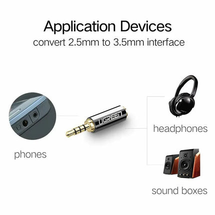 Ugreen 3.5mm Female to 2.5mm Male Audio Headphone Stereo Adapter Plug AUX MP3