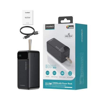 Choetech B732 50000mAh Power Bank PD22.5W with Digital Display