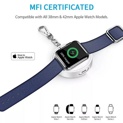Choetech MFi Certified Apple Watch Wireless Charger Power Bank 900mAh Keychain