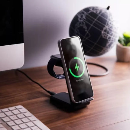 CHOETECH T608 15W 3-in-1 Wireless Charger Stand for Apple iWatch & Samsung Watch