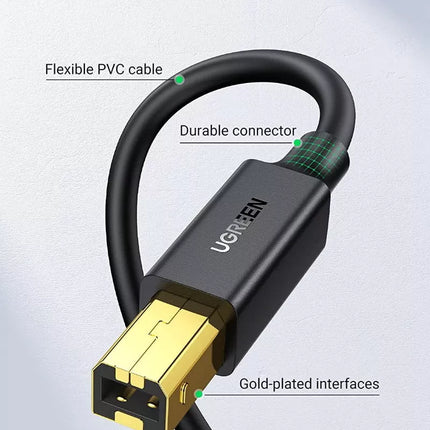 UGREEN USB Printer Cable USB 2.0 Type A Male to Type B Male for Printer Scanner