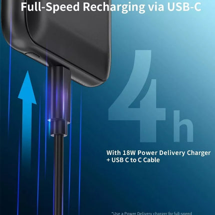 Choetech PD18W 10,000mAh Power Bank Built-in MFi Cable & USB-C Charging Cable