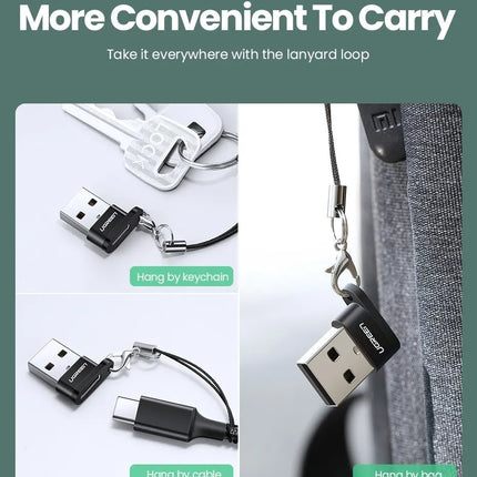 Ugreen USB C Type-C 3.1 Female to USB 2.0 Male Adapter 5Gbps Plug Data Transfer